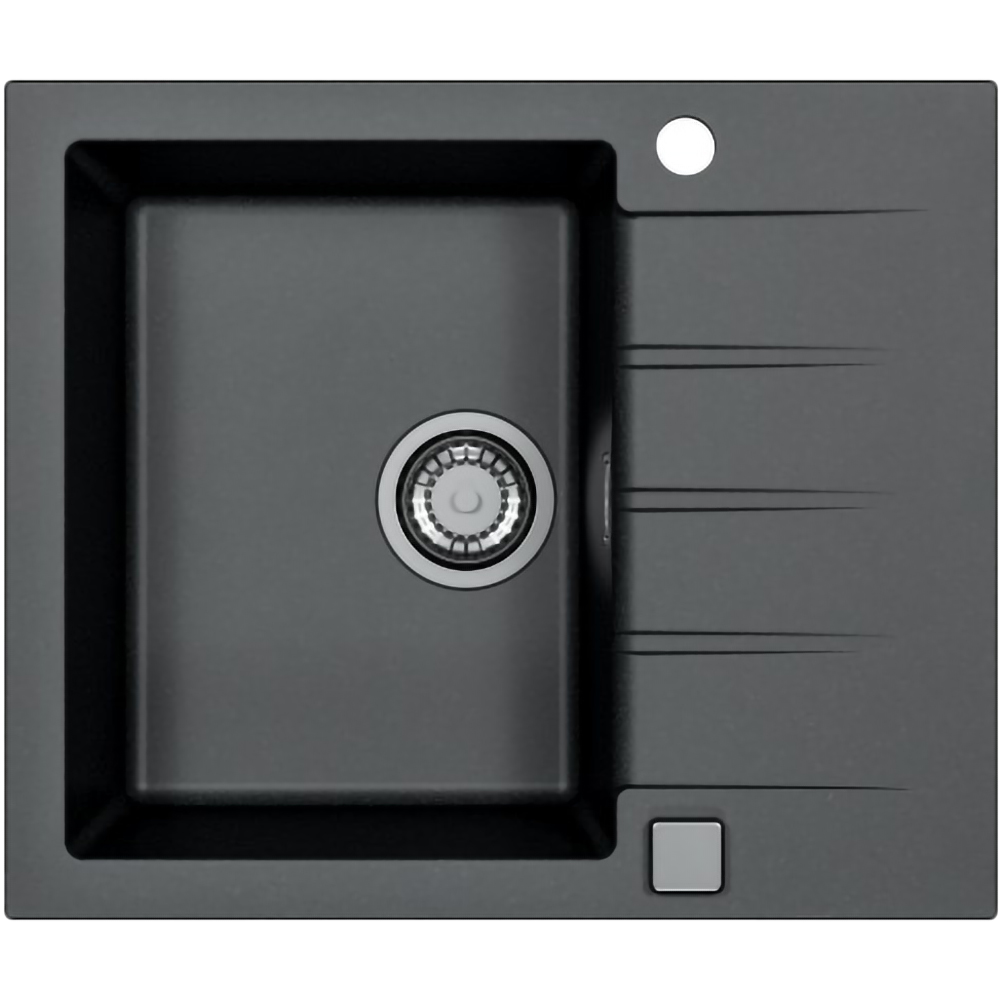 Chiuveta bucatarie ALVEUS Cadit 10 G91, 1 cuva, picurator reversibil, compozit granit, negru