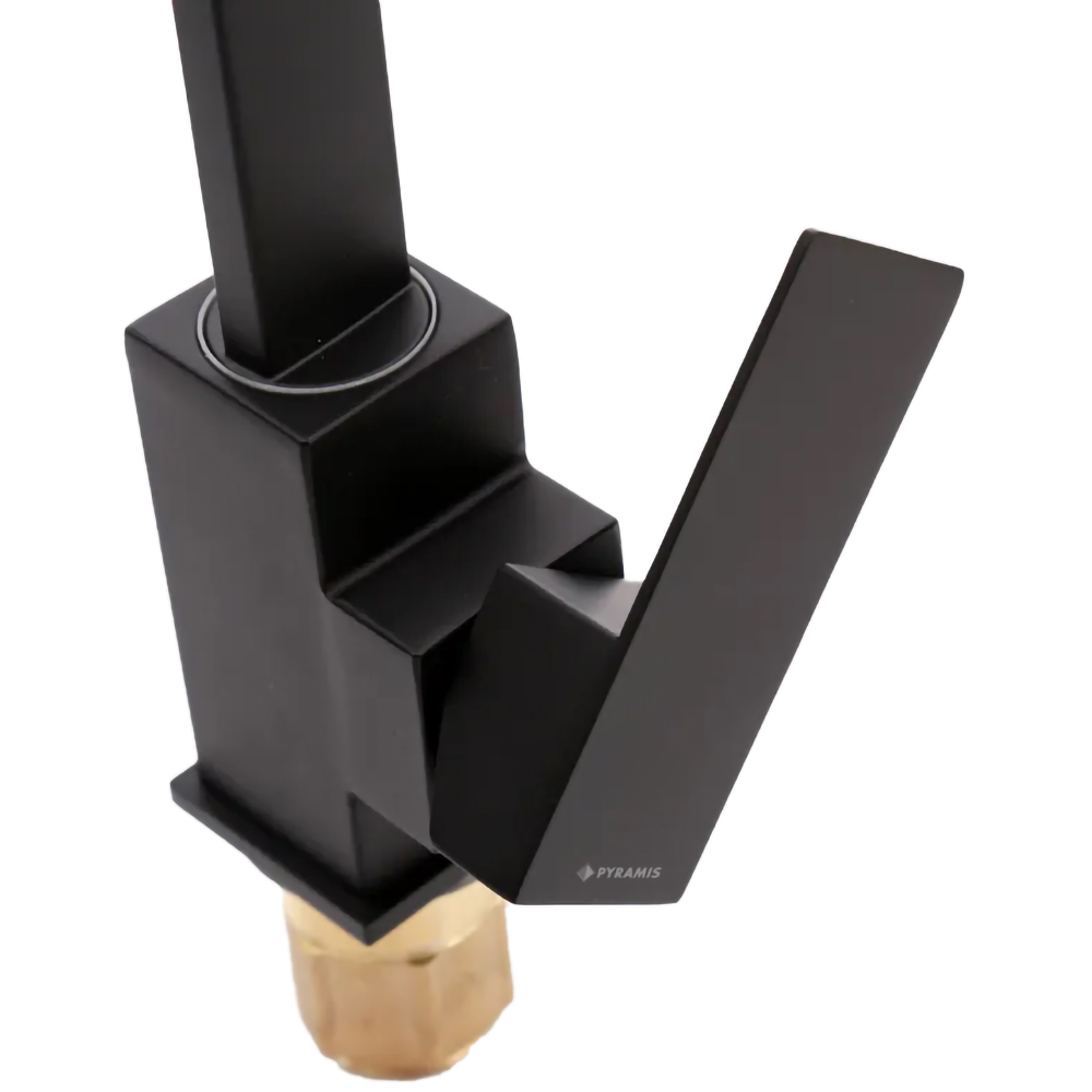 Pachet chiuveta PYRAMIS Altexia Modern Square 67, compozit granit + baterie, negru