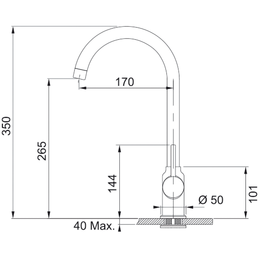 Pachet chiuveta FRANKE ROG 610, 1 cuva, compozit granit + baterie Pola, negru