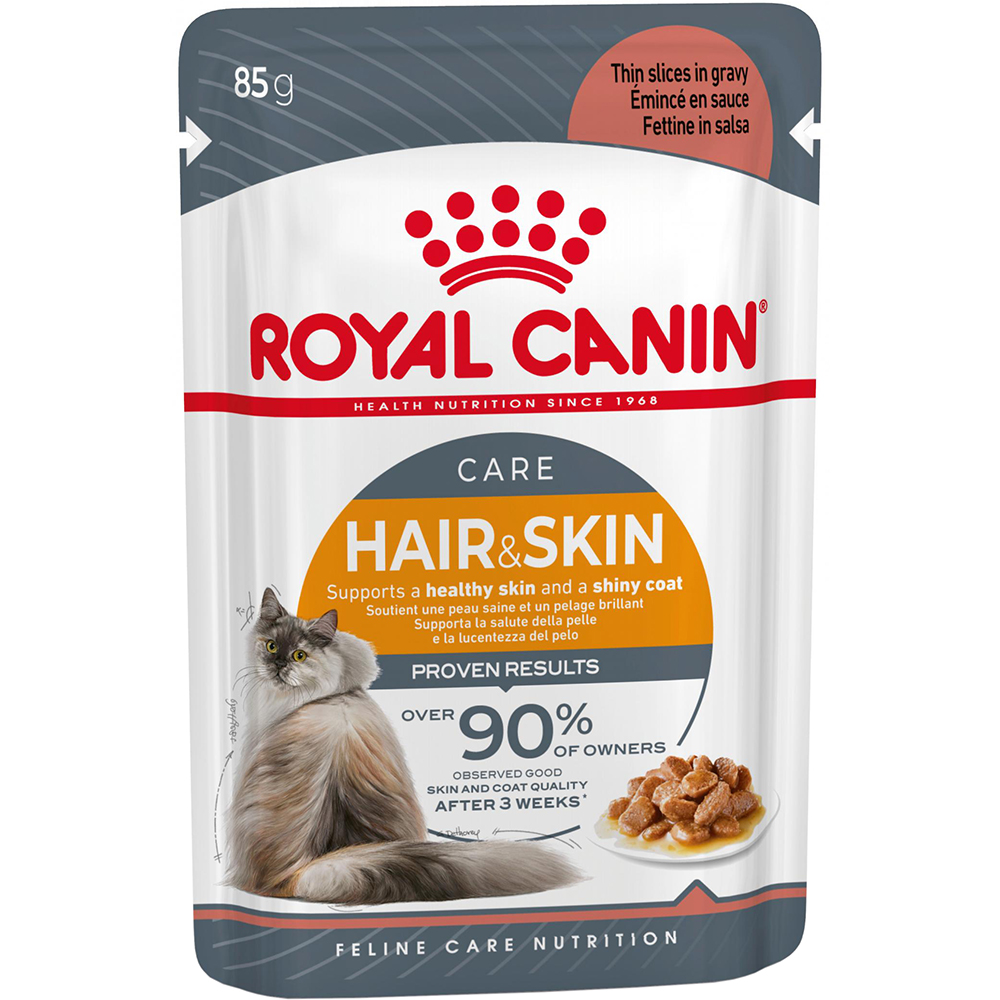 Hrana umeda pentru pisici ROYAL CANIN FCN Hair&Skin Care Gravy, Adult, Peste, 85 g