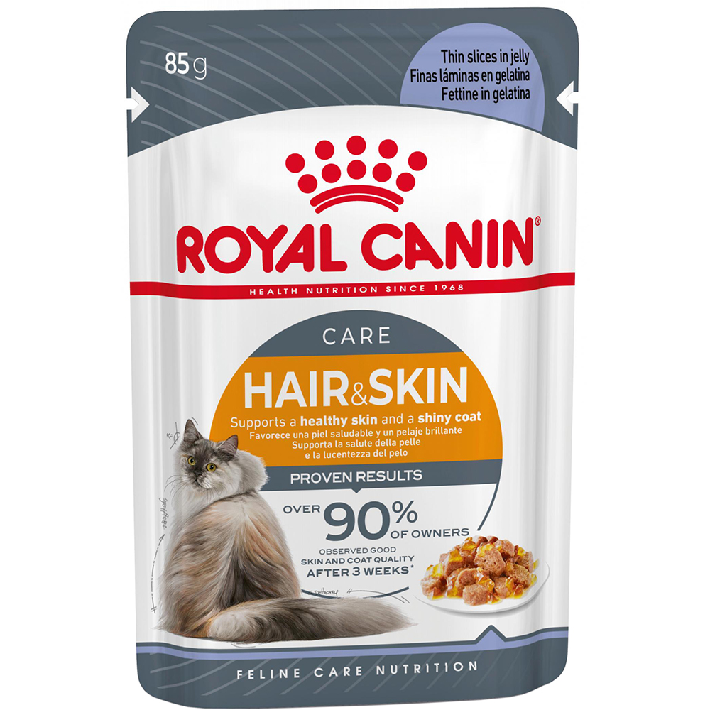 Hrana umeda pentru pisici ROYAL CANIN FCN Hair&Skin Care Jelly, Adult, 85 g