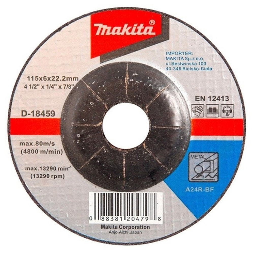 Disc de polizare MAKITA D-18459, metal, 115 x 6 x 22.23 mm