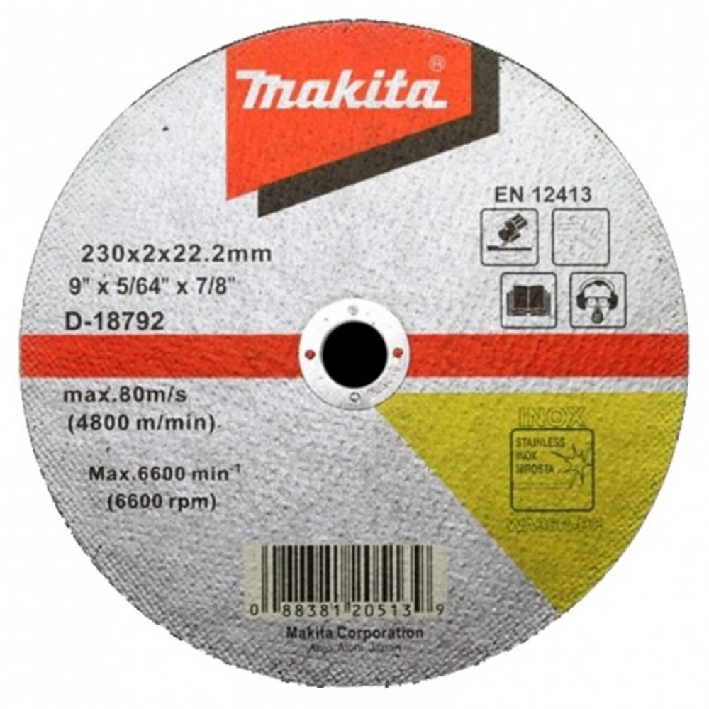 Disc de taiere MAKITA D-18792, inox, 230 x 2 x 22.23 mm