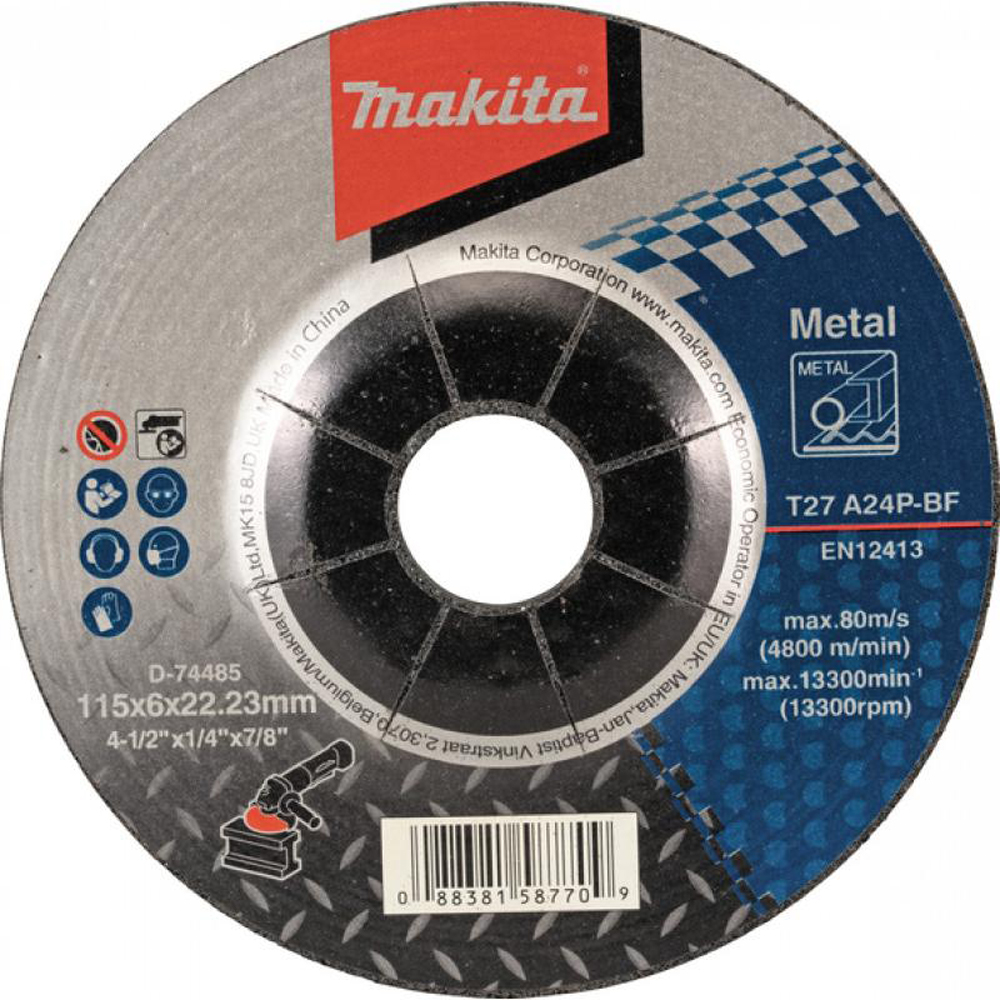 Disc de polizare MAKITA D-74485, metal, 115 x 6 x 22.23 mm