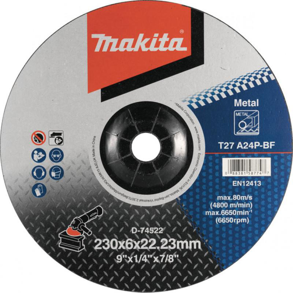 Disc de polizare MAKITA D-74522, metal, 230 x 6 x 22.23 mm