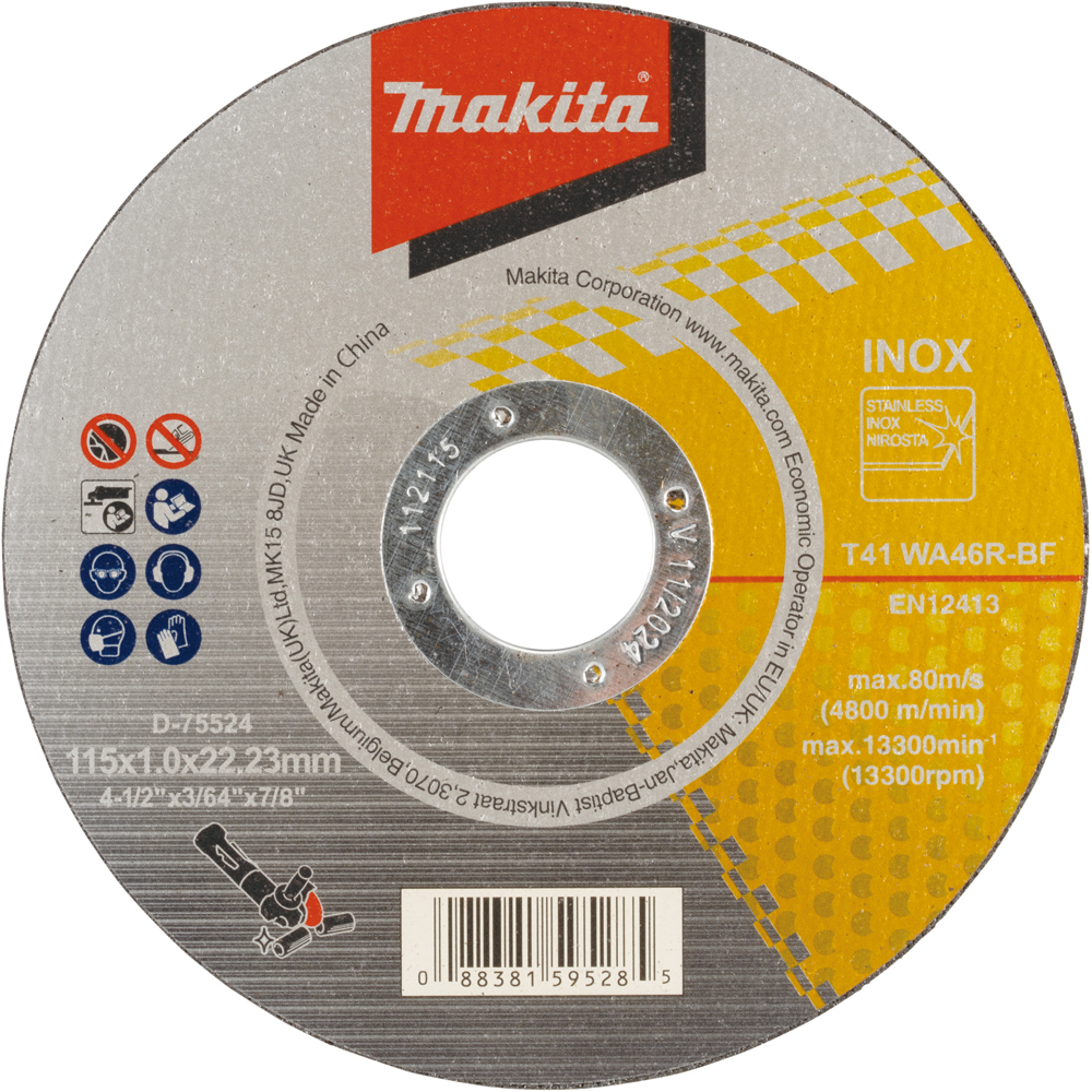 Disc de taiere MAKITA D-75524, otel, 115 x 1 x 22.23 mm