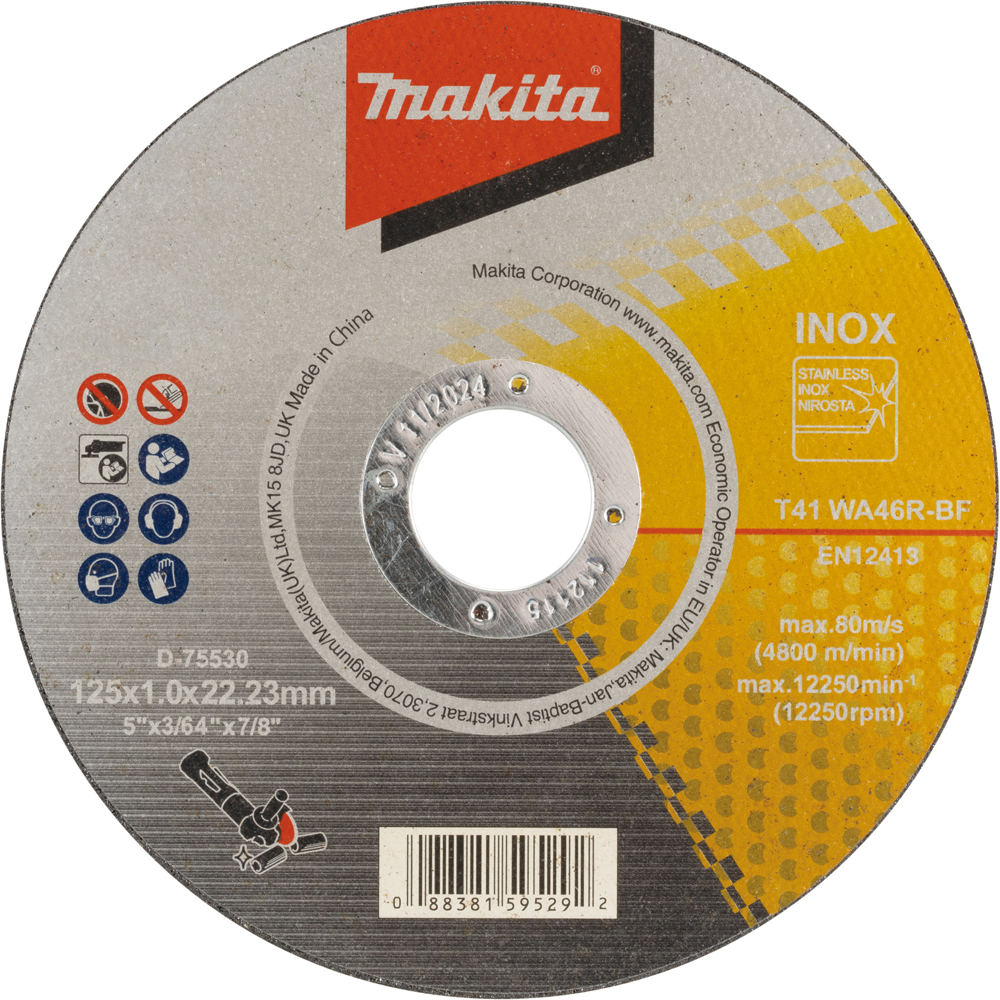 Disc de taiere MAKITA D-75530, otel, 125 x 1 x 22.23 mm
