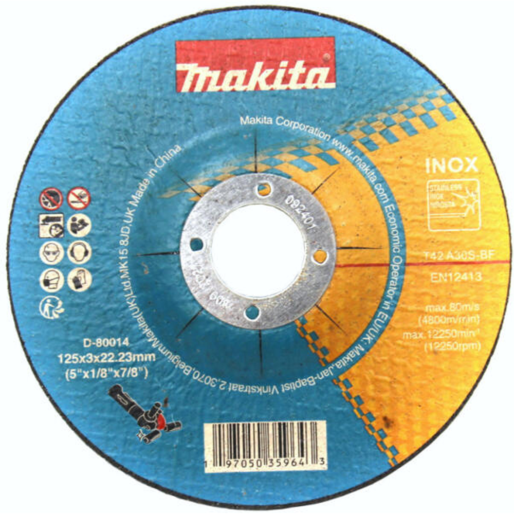 Disc de taiere MAKITA D-80014, inox, 125 x 3 x 22.23 mm