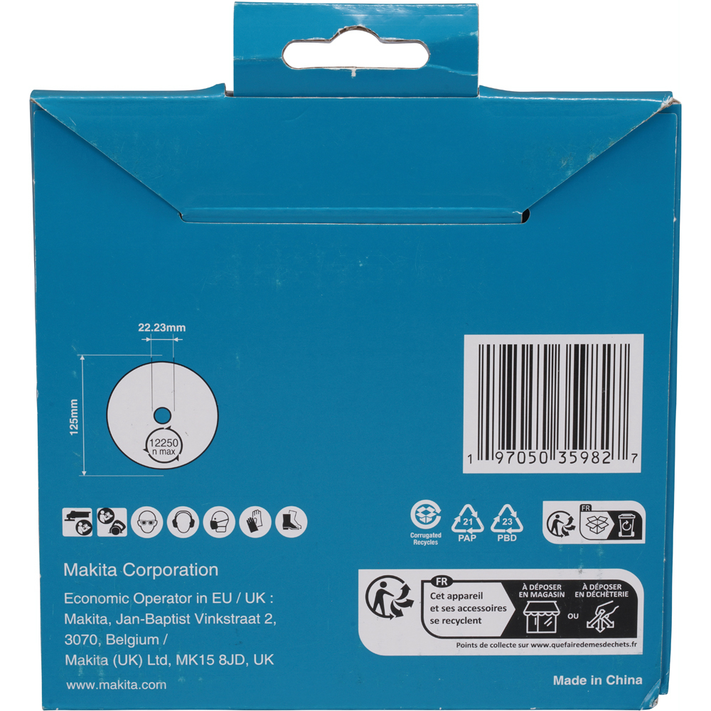 Disc diamantat pentru taiere uscata MAKITA D-80167, 125 x 2.2 x 22.23 mm