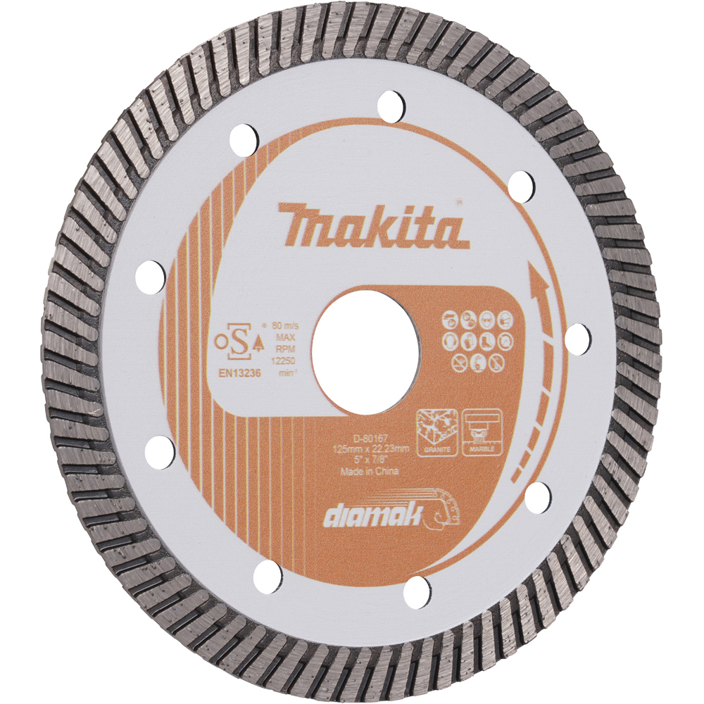 Disc diamantat pentru taiere uscata MAKITA D-80167, 125 x 2.2 x 22.23 mm