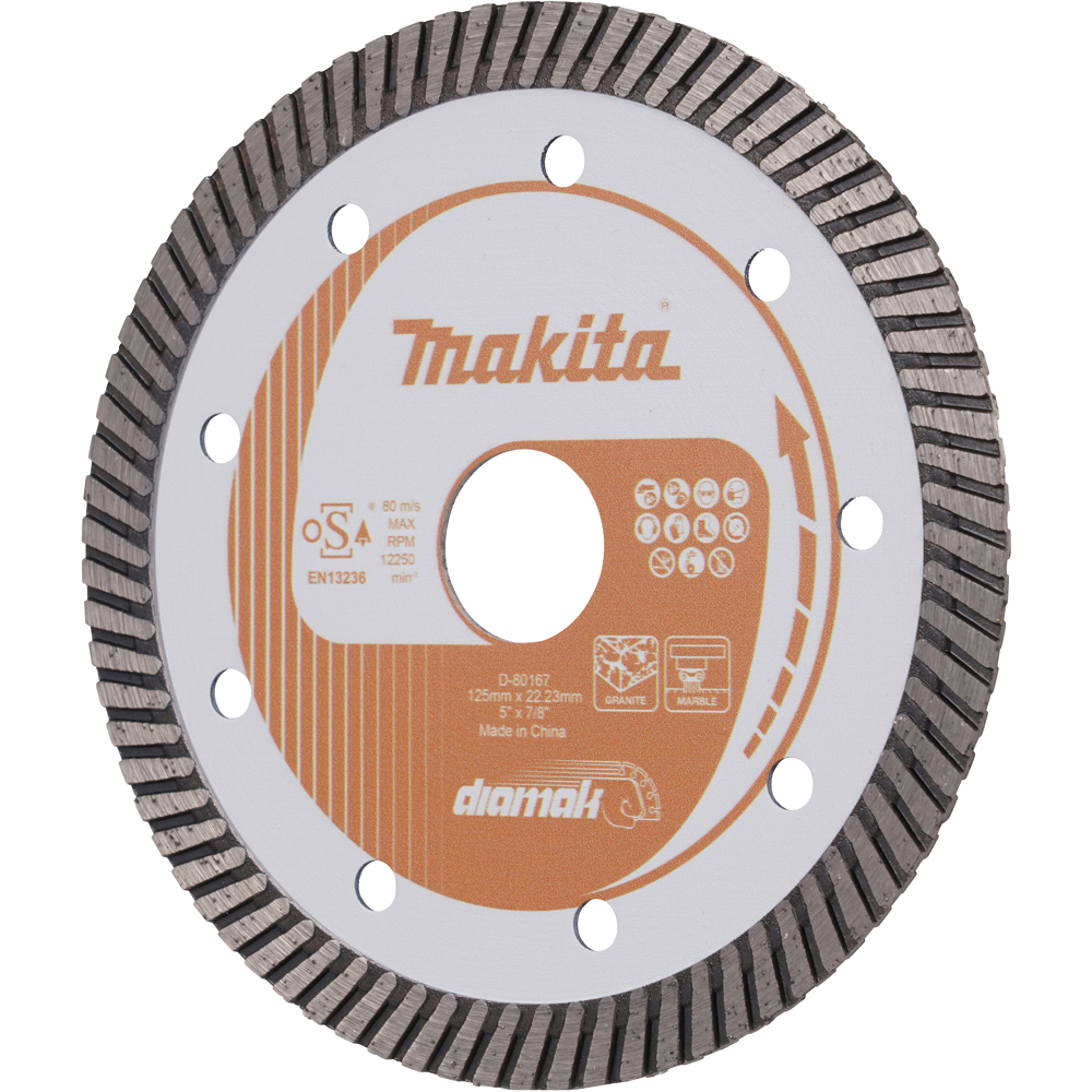 Disc diamantat pentru taiere uscata MAKITA D-80167, 125 x 2.2 x 22.23 mm