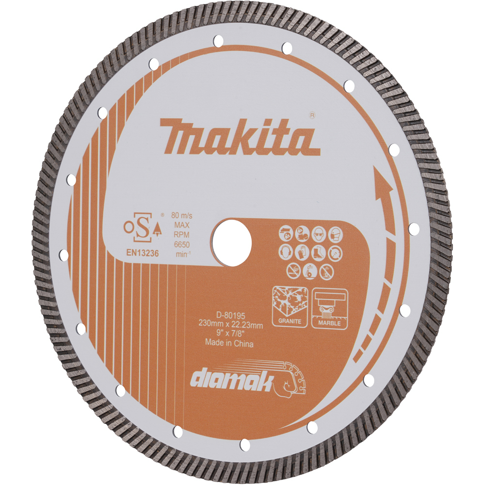 Disc diamantat pentru taiere uscata MAKITA D-80195, 230 x 2.6 x 22.23 mm