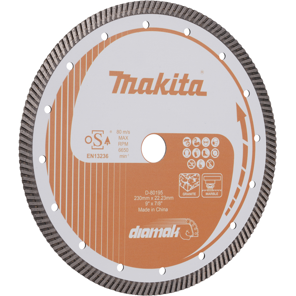 Disc diamantat pentru taiere uscata MAKITA D-80195, 230 x 2.6 x 22.23 mm