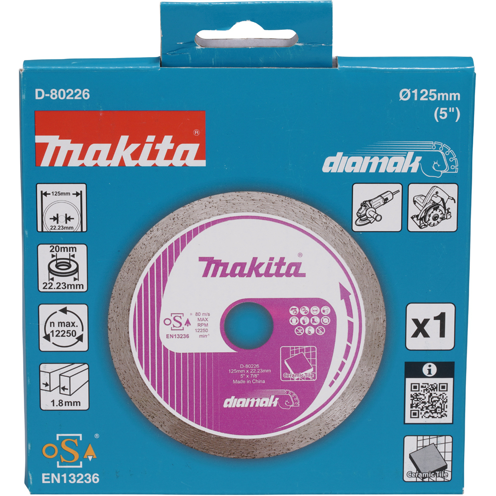 Disc diamantat Rim MAKITA D-80226, 125 x 1.8 x 22.23 mm
