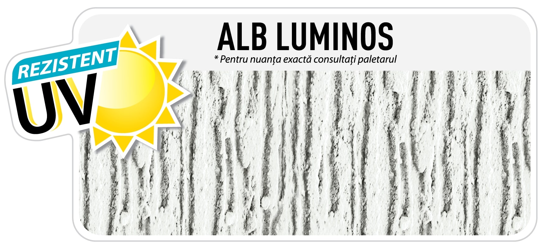 Tencuiala canelata decorativa, model scoarta de copac Danke, 26 kg, culoare alb luminos