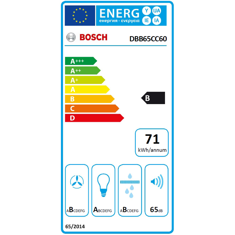 Hota incorporabila BOSCH DBB65CC60, 1 motor, 582 m3/h, L 60 cm, negru