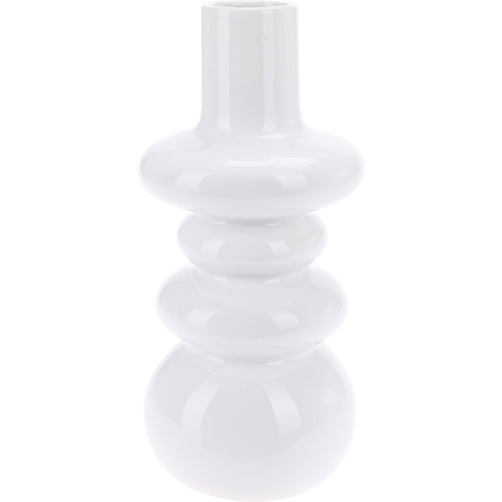 Vaza decorativa KI Dolomite, compozit ceramic, 9 x 9 x 6 cm, alb
