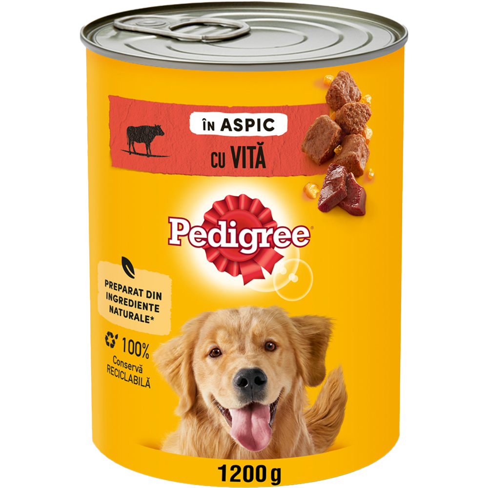 Hrana umeda pentru caini PEDIGREE, Adult, Vita in aspic, 1200g