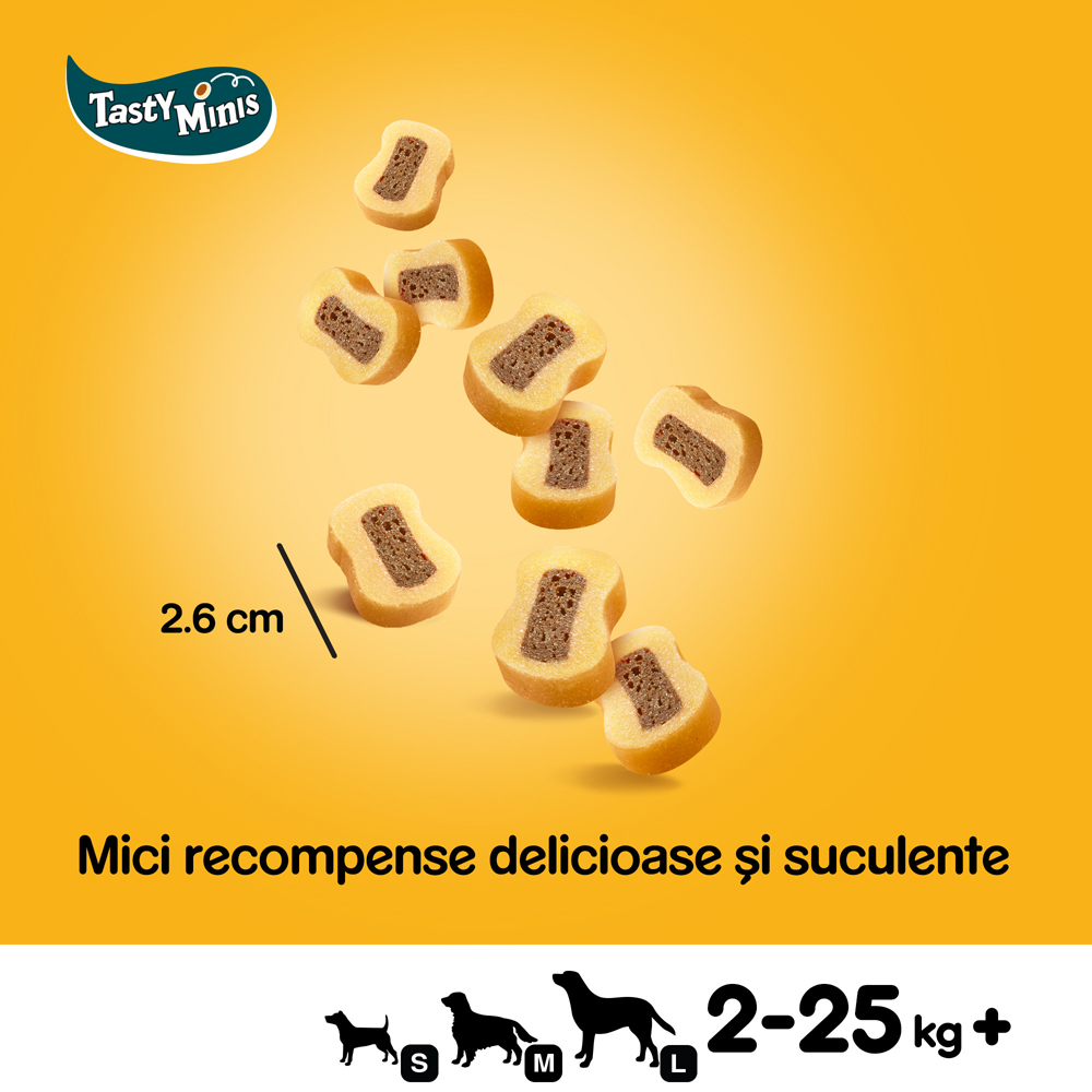 Recompensa pentru caini PEDIGREE Tasty Minis, Vita, 155 g
