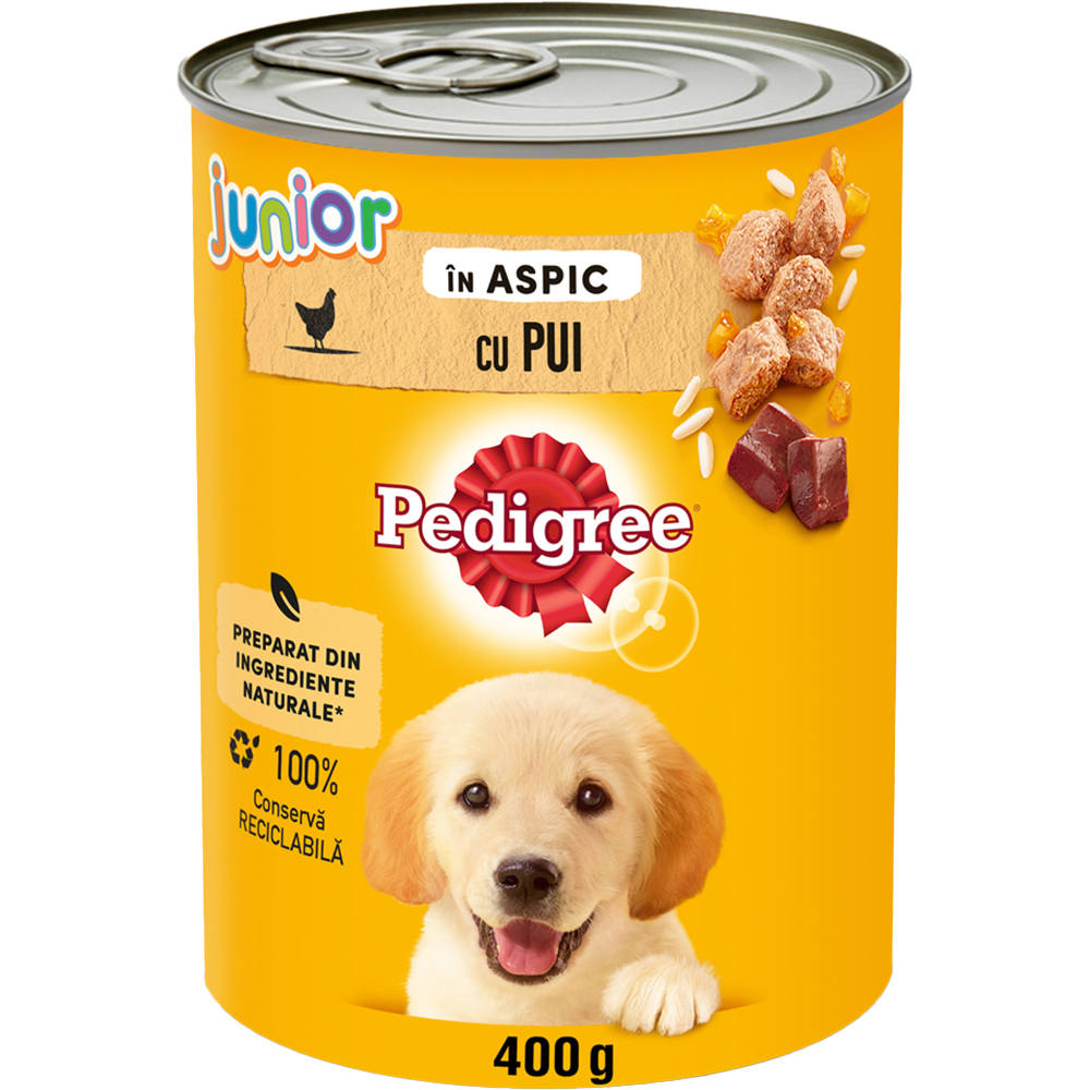 Hrana umeda pentru caini PEDIGREE, Junior, Pui in aspic, 400 g