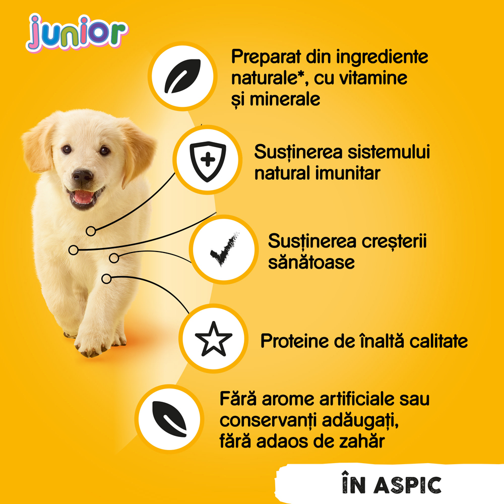 Hrana umeda pentru caini PEDIGREE, Junior, Pui in aspic, 400 g