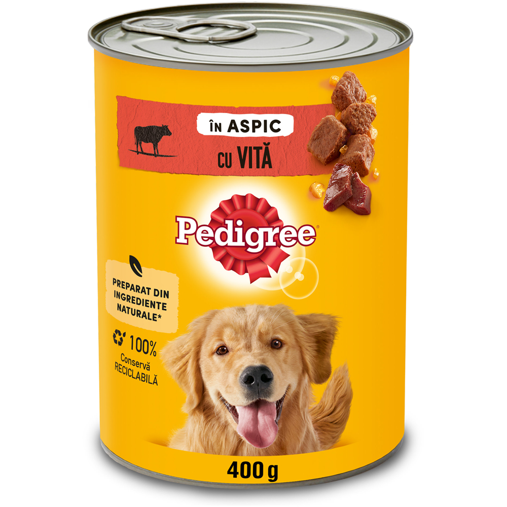 Hrana umeda pentru caini PEDIGREE, Adult, Vita in aspic, 400 g