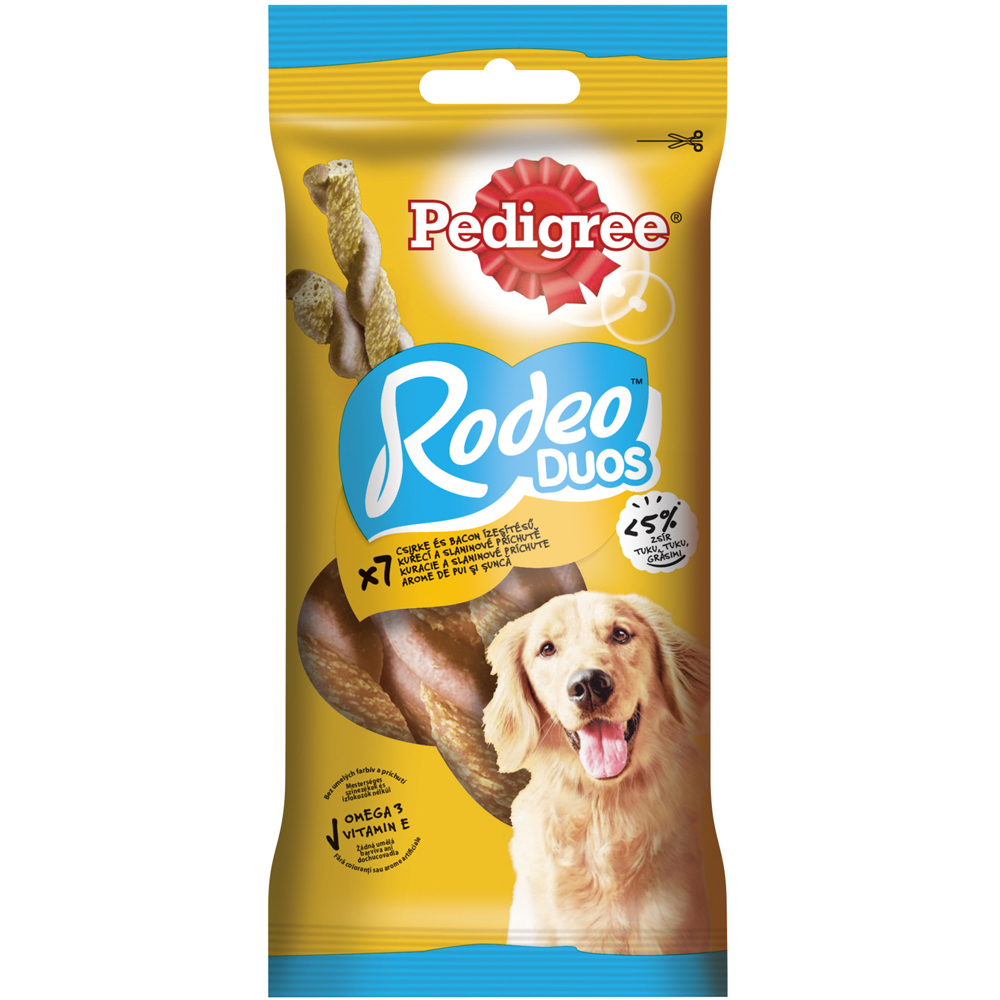 Recompensa pentru caini PEDIGREE Rodeo Duos, Pui si sunca, 123 g