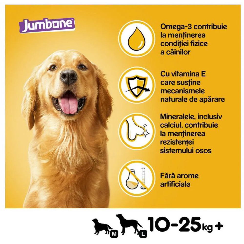 Recompensa pentru caini PEDIGREE Jumbone, Adult, Vita si pasare, 180 g