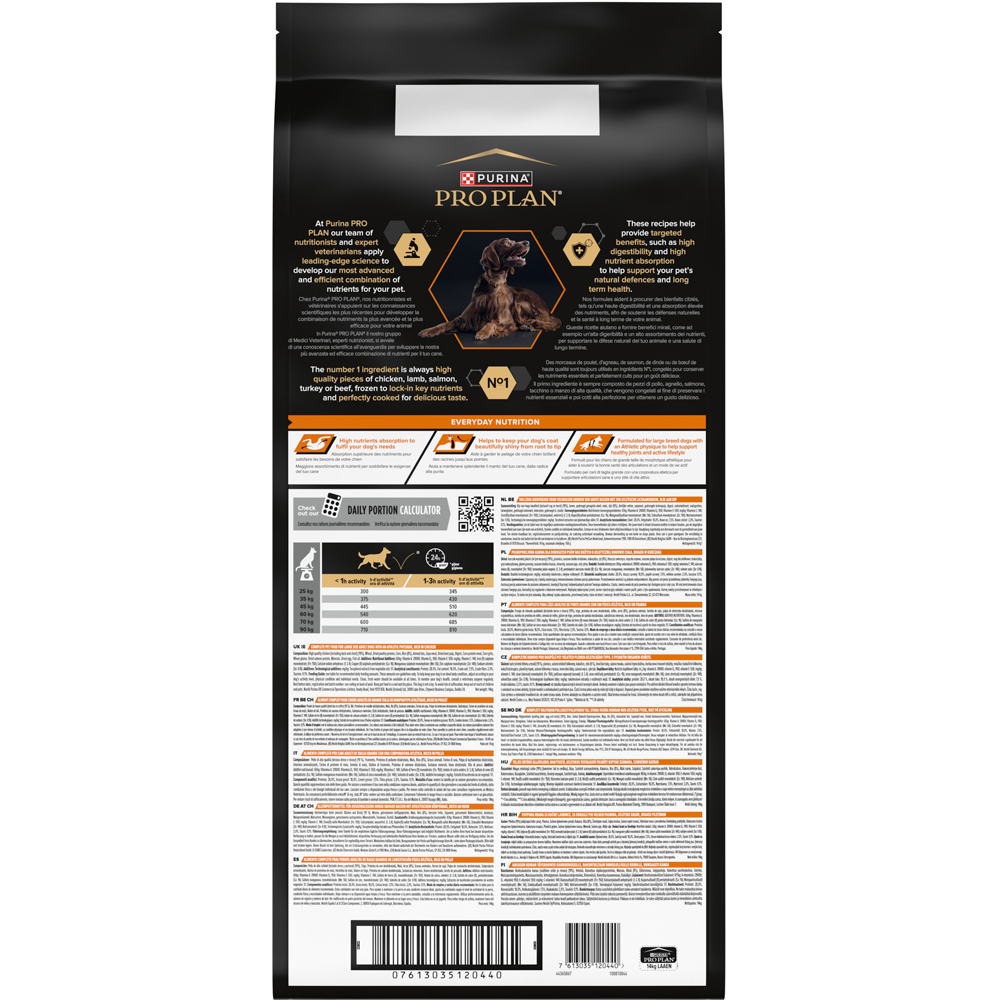 Hrana uscata pentru caini PURINA PRO PLAN Large Athletic, Everyday Nutrition, Adult, Pui, 14 kg