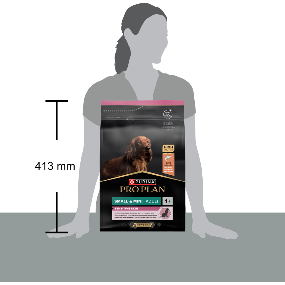 Hrana uscata pentru caini PURINA PRO PLAN Small & Mini, Sensitive Skin, Adult, Somon, 3 kg