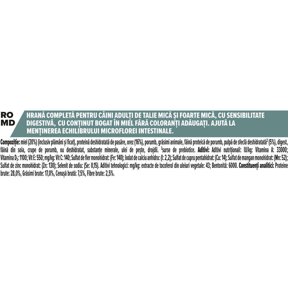 Hrana uscata pentru caini PURINA PRO PLAN Small & Mini, Sensitive Digestion, Adult, Miel, 3 kg
