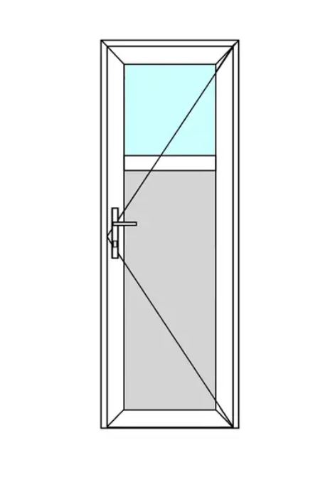 Usa exterior APLAST, cu geam, dreapta, PVC, 68 x 190 cm, alb
