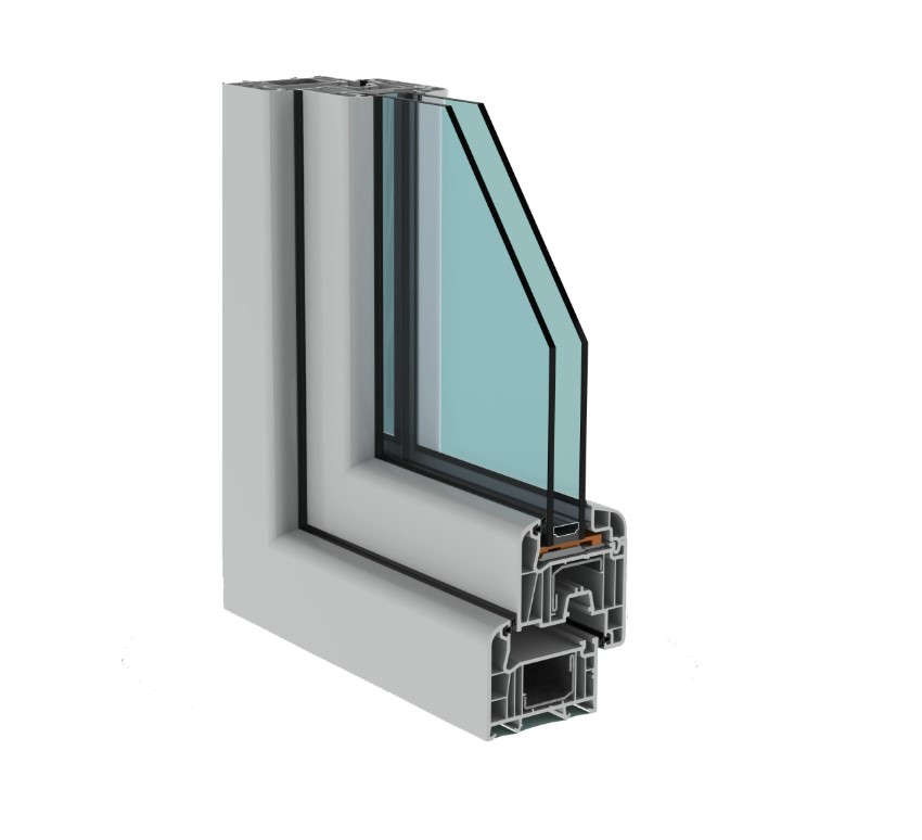 Fereastra termopan APLAST, PVC, 6 camere, 136 x 116 cm, deschidere oscilobatanta dreapta, gri antracit