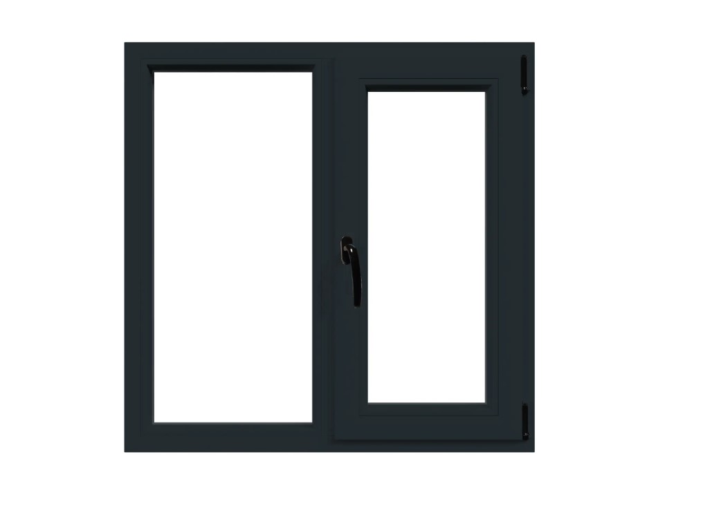 Fereastra termopan APLAST, PVC, 6 camere, 136 x 116 cm, deschidere oscilobatanta dreapta, gri antracit