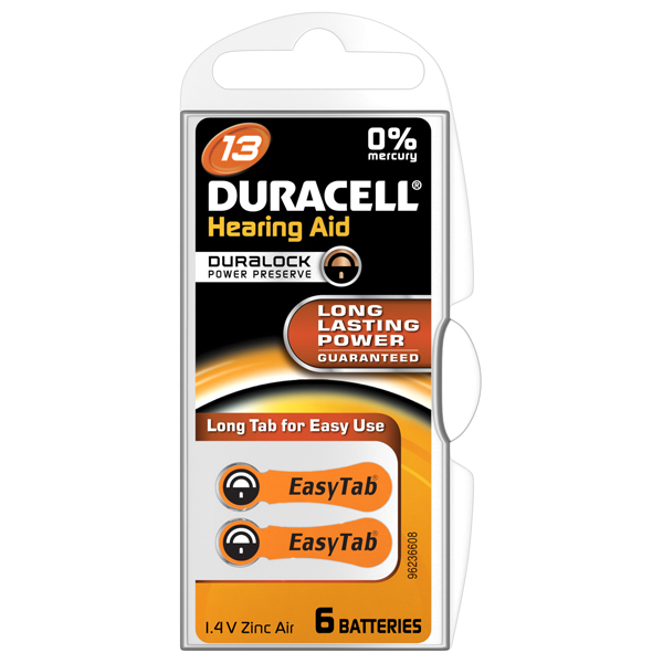 Baterii zinc-aer DURACELL DA 13 pentru aparat auditiv