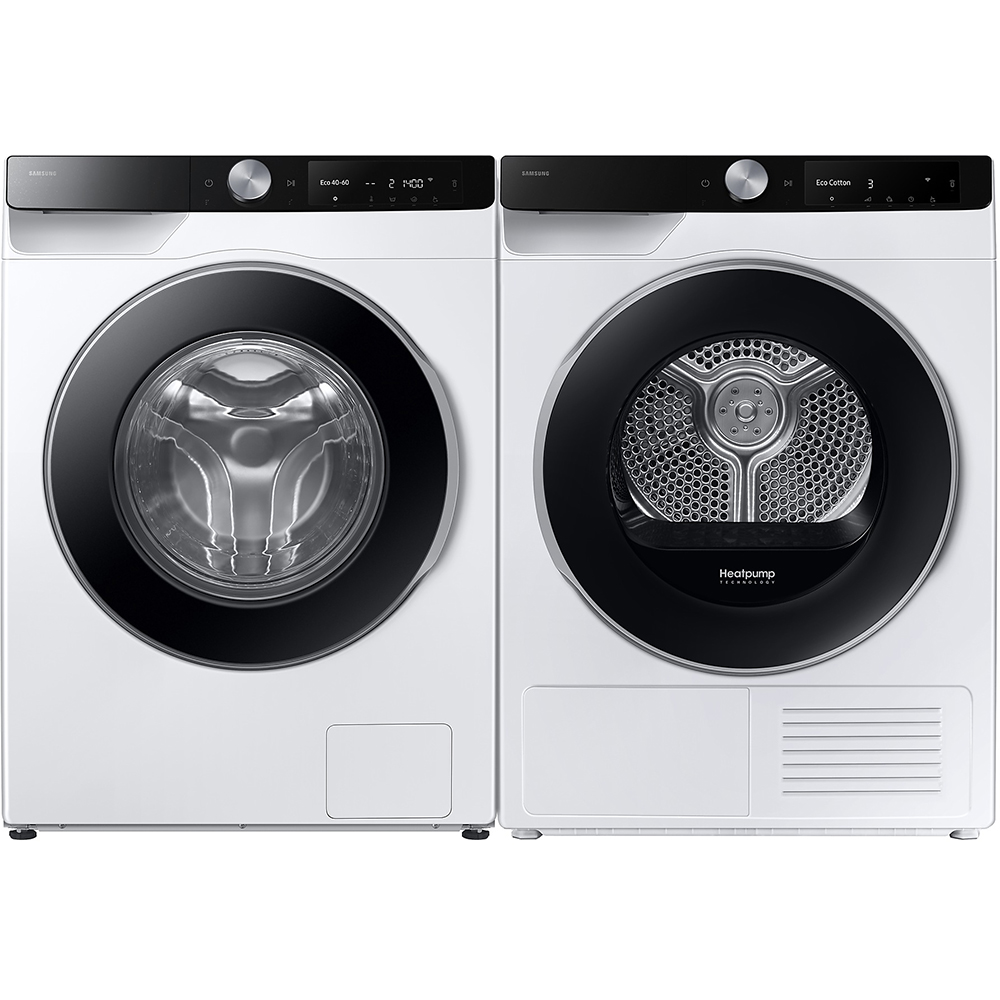 Uscator de rufe SAMSUNG DV90DG6845LKU4, Pompa de caldura, AI Control, 9 kg, 19 programe, Clasa A, Wi-Fi, alb