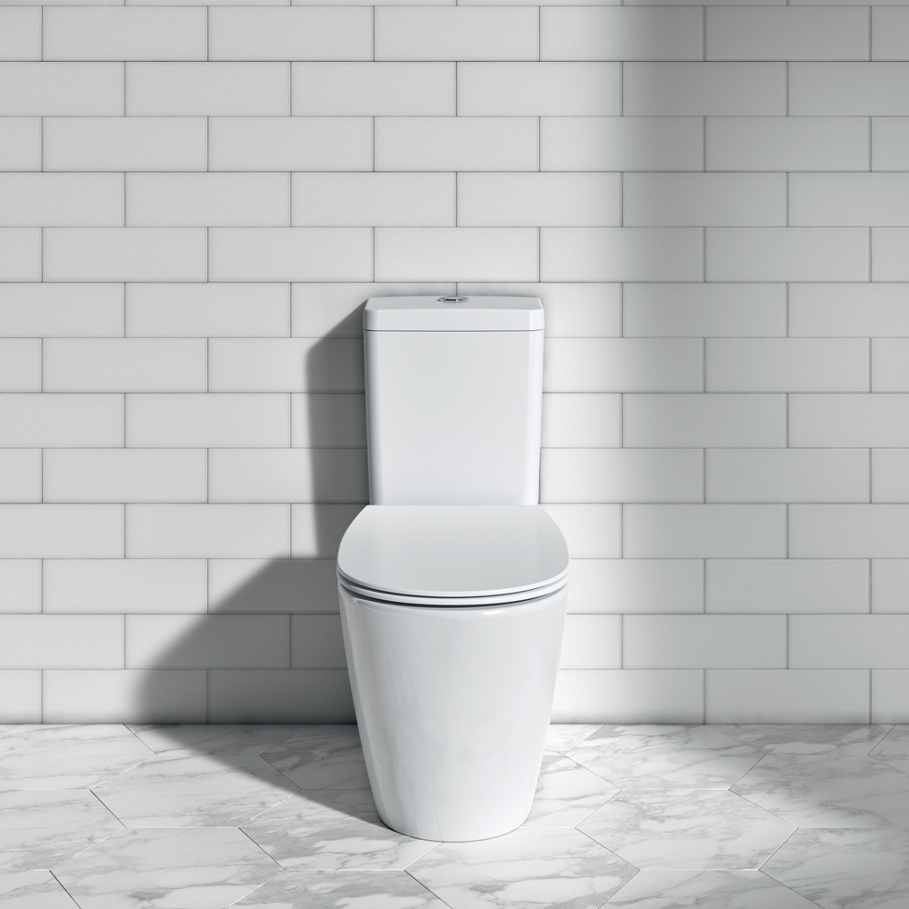 Set vas WC IDEAL STANDARD Connect E234601, ceramica, evacuare orizontala, rezervor 3/6l, capac SoftClose, alb