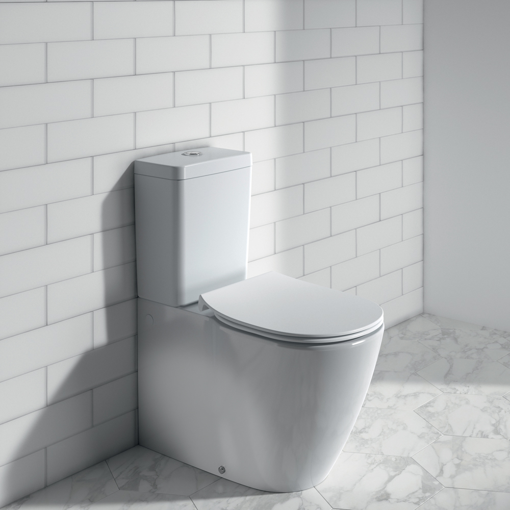 Set vas WC IDEAL STANDARD Connect E234601, ceramica, evacuare orizontala, rezervor 3/6l, capac SoftClose, alb