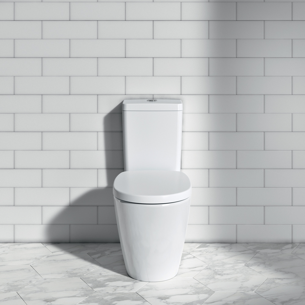 Set vas WC IDEAL STANDARD Connect E716401, ceramica, evacuare orizontala, rezervor 3/6l, capac SoftClose, alb