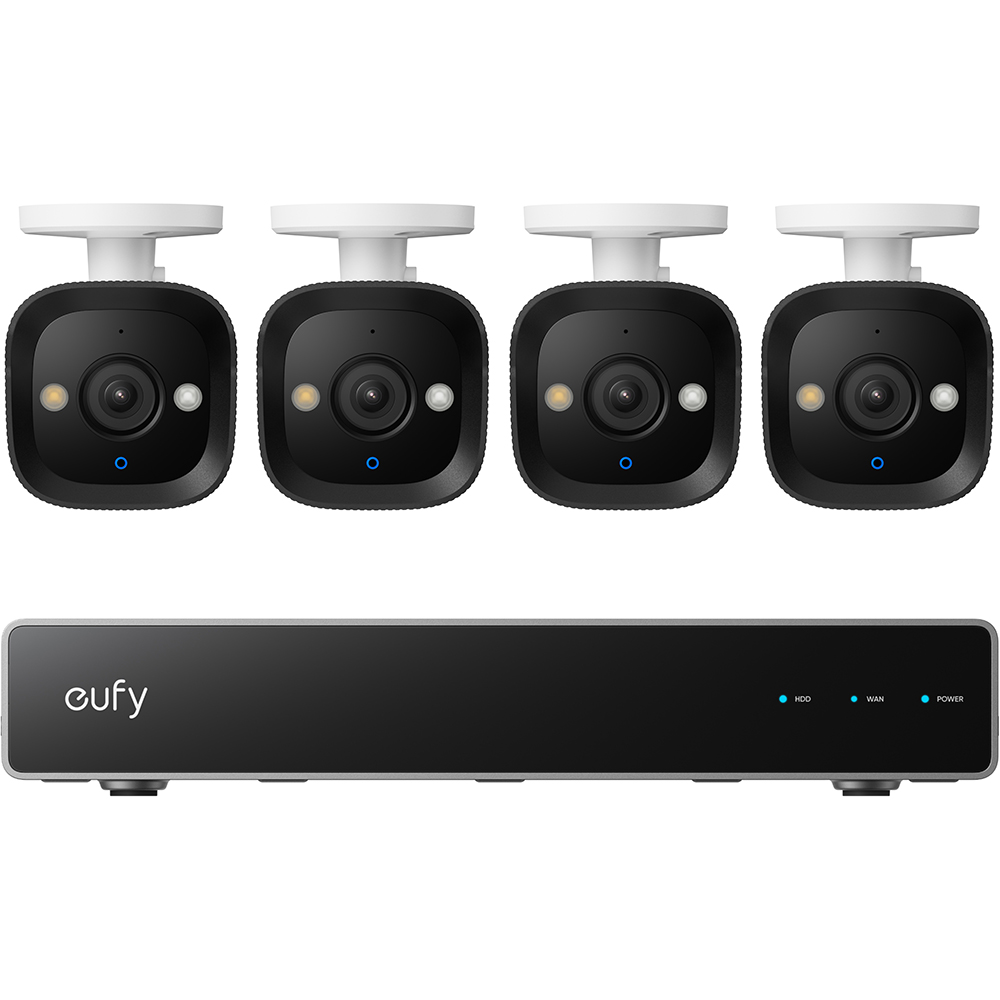 Kit supraveghere video EUFYCAM E40, 4 camere, 4K Ultra HD, 16 canale, alb