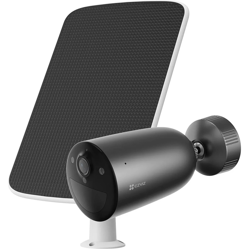 Kit Camera IP Wireless EZVIZ EB3, 2K, 4G, IR 15M, Motion Detection, panou solar Type-C, baterie 5200mAh, negru