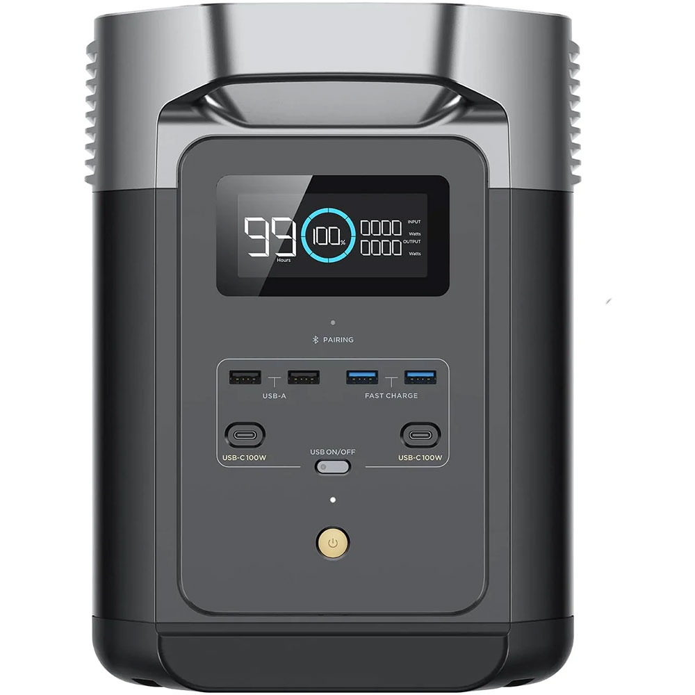 Statie incarcare ECOFLOW Delta 2, 1024Wh, 2700W, USB C, USB A, negru