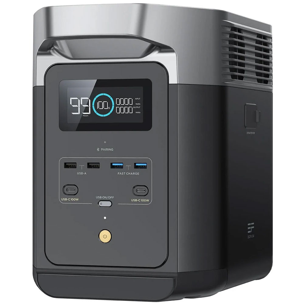 Statie incarcare ECOFLOW Delta 2, 1024Wh, 2700W, USB C, USB A, negru