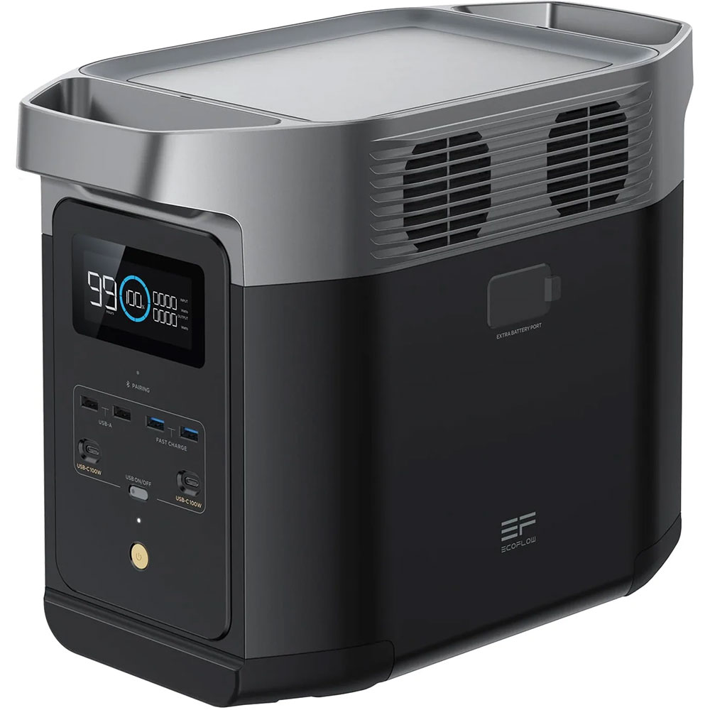 Statie incarcare ECOFLOW Delta 2, 1024Wh, 2700W, USB C, USB A, negru
