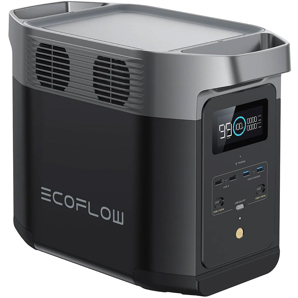 Statie incarcare ECOFLOW Delta 2, 1024Wh, 2700W, USB C, USB A, negru