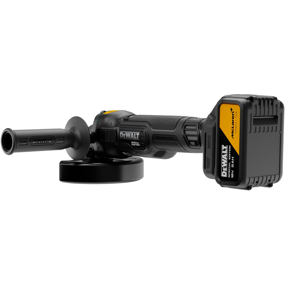 Polizor unghiular DEWALT DCG45MP2T-QW x McLaren F1 Team, 5500RPM, 2x5Ah, 125mm