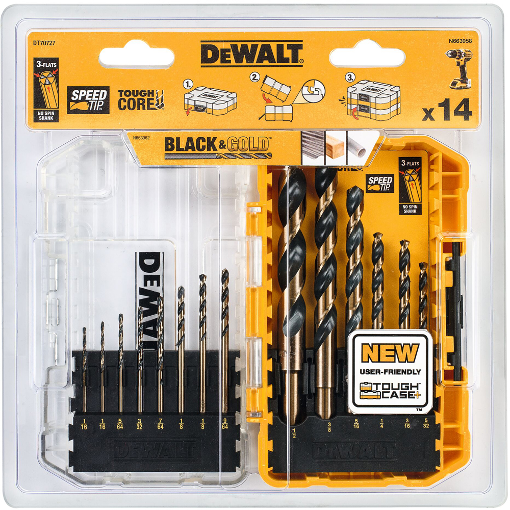 Set burghie metal DEWALT DT70727-QZ, 1-8 mm, 14 bucati