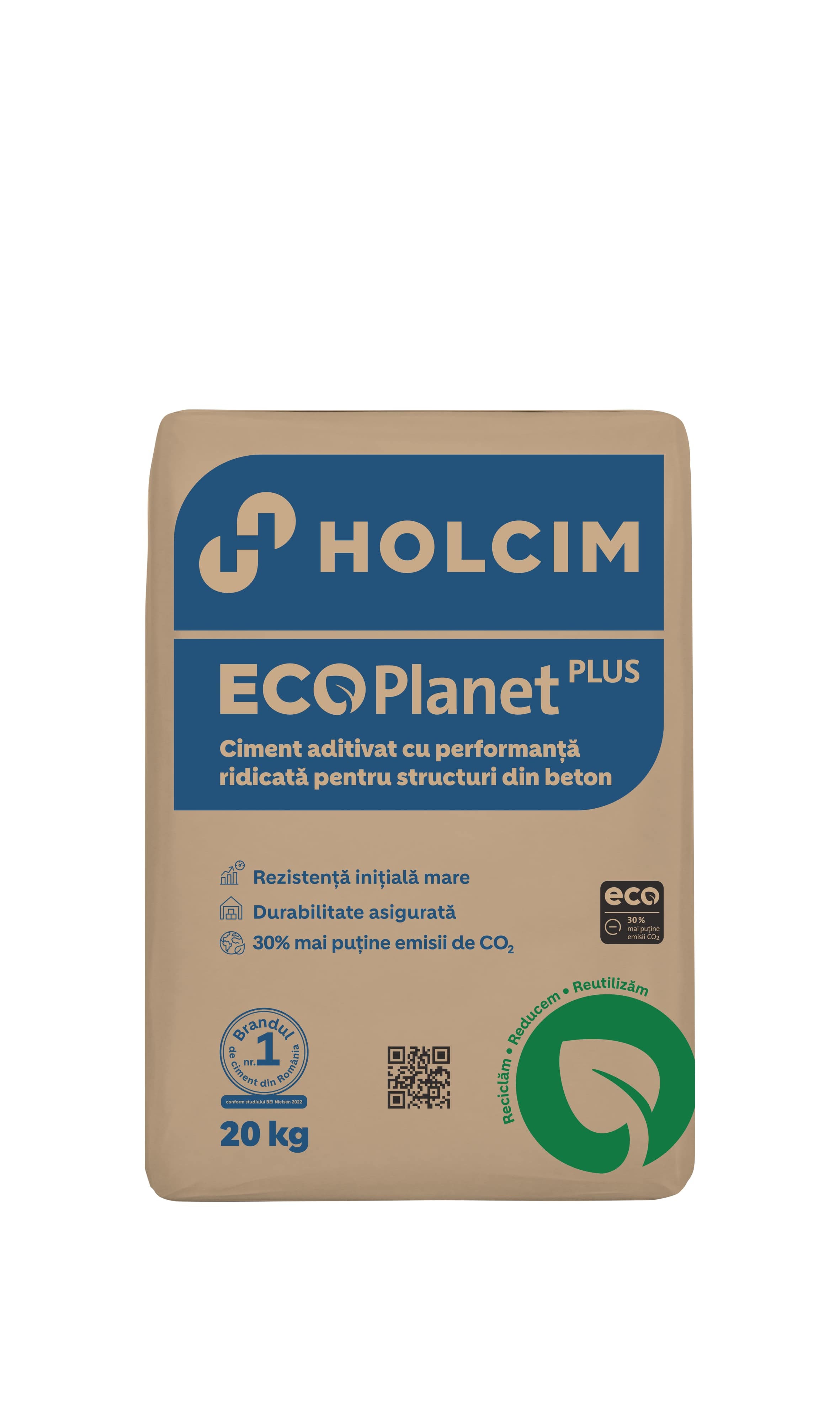 Ciment aditivat pentru structuri beton Ecoplanet Plus, 20 kg