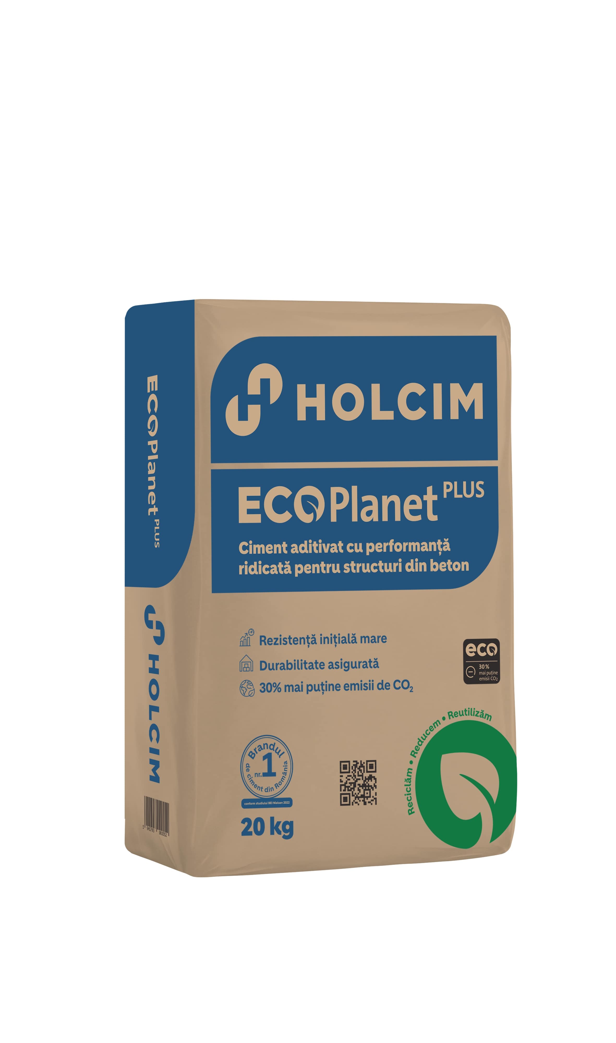 Ciment aditivat pentru structuri beton Ecoplanet Plus, 20 kg