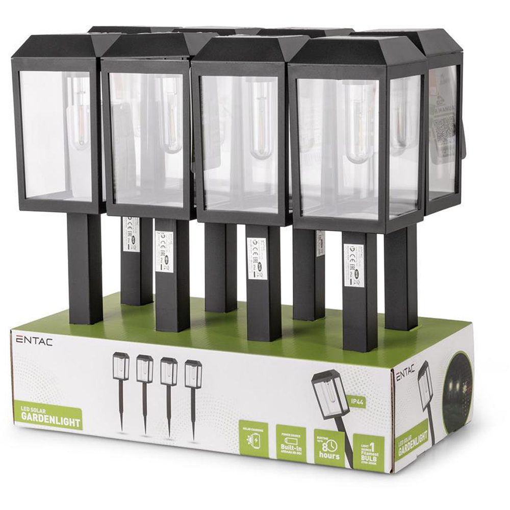 Lampa solara ENTAC EGSL-P1LHS, LED, plastic, negru